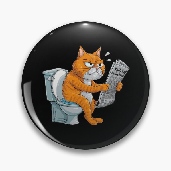 Item preview, The Cat Grumpy While reading The News on Newspaper in Toilet designed and sold by jierrfan.