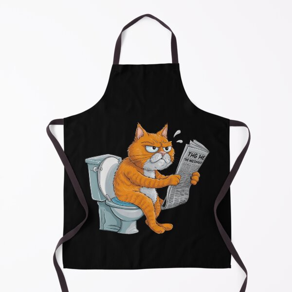Item preview, The Cat Grumpy While reading The News on Newspaper in Toilet designed and sold by jierrfan.