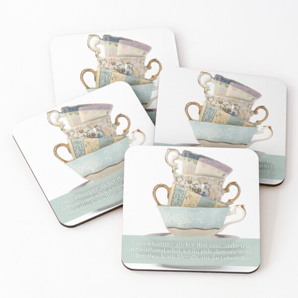 Item preview, Make Tea Not War designed and sold by OpheliaObjects.