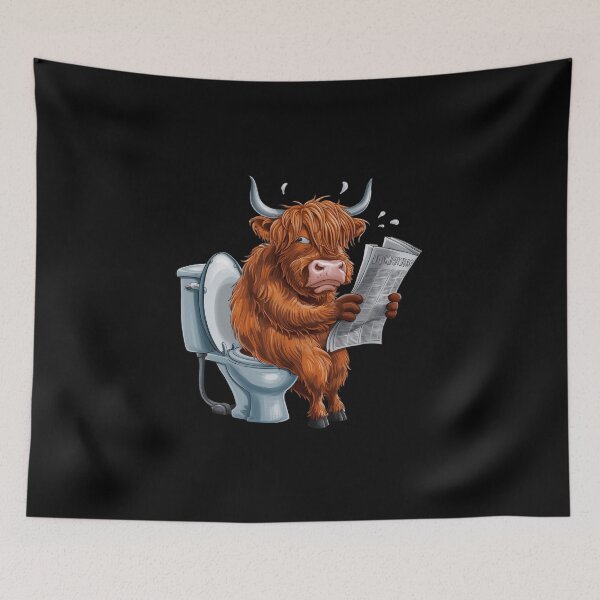 Item preview, Suspicious Cow Reading Newspaper On Toilet designed and sold by jierrfan.