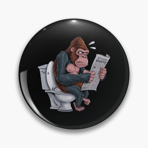 Item preview, Gorilla Reading Newspaper On Toilet designed and sold by jierrfan.