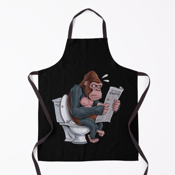 Item preview, Gorilla Reading Newspaper On Toilet designed and sold by jierrfan.