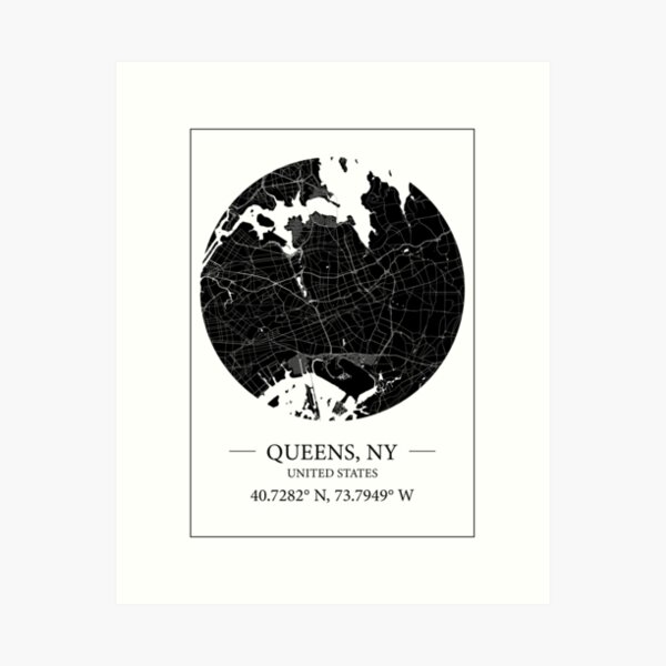 Item preview, Queens map designed and sold by Mapmingle.