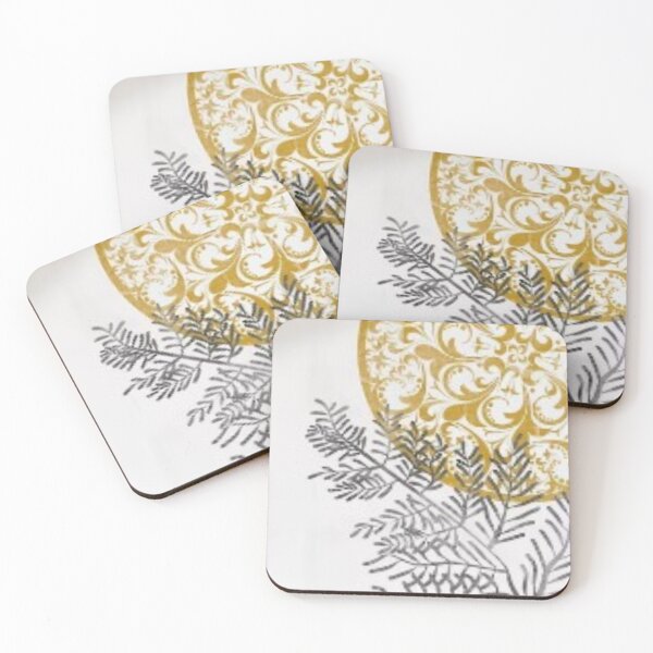 Item preview, Abstract mustard and leaf print designed and sold by Mondays the Label.