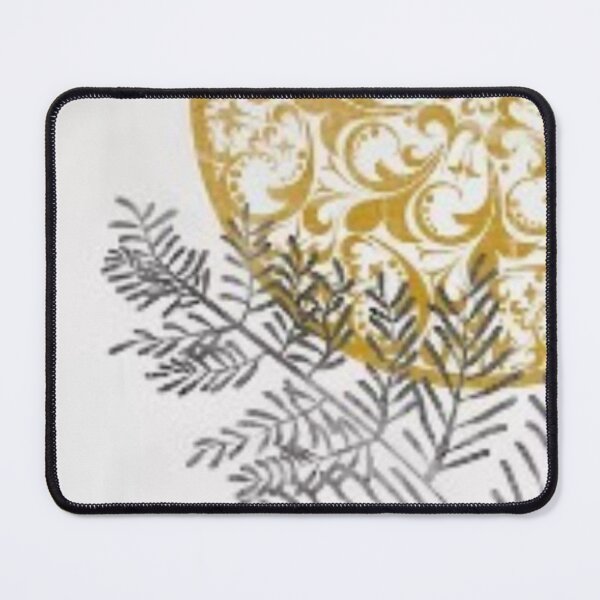 Item preview, Abstract mustard and leaf print designed and sold by Mondays the Label.