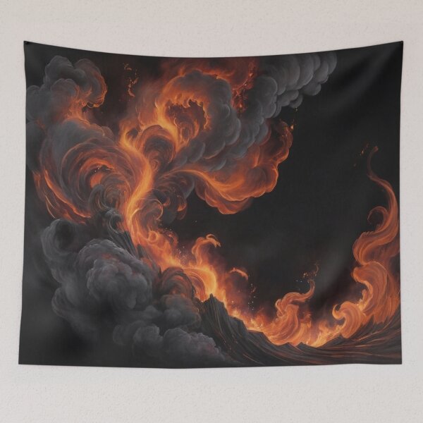 Item preview, flames flickering with an ethereal brightness against the dark night sky3 designed and sold by Zoa220.