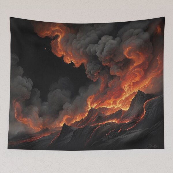 Item preview, flames flickering with an ethereal brightness against the dark night sky4 designed and sold by Zoa220.