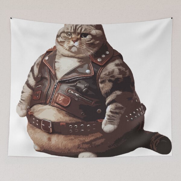 Item preview, fat leather cat designed and sold by Foxlindesigns.