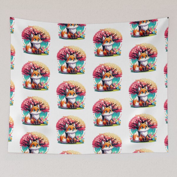 Item preview, Contemplative Fox under Flowering Tree. Adorable and Fun Gifts. designed and sold by LilianPixel.
