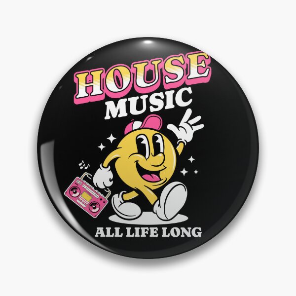 Item preview, HOUSE MUSIC  - Retro Mascot For Life (white/pink)  designed and sold by Discothreadz.