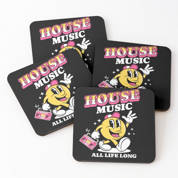 Item preview, HOUSE MUSIC  - Retro Mascot For Life (white/pink)  designed and sold by Discothreadz.