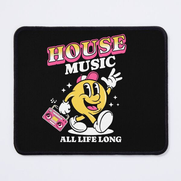 Item preview, HOUSE MUSIC  - Retro Mascot For Life (white/pink)  designed and sold by Discothreadz.