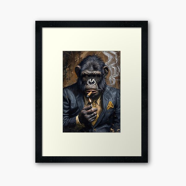Aperçu de l'œuvre Gentleman's Respite : le singe fumeur sophistiqué créée et vendue par Very Peculiar.