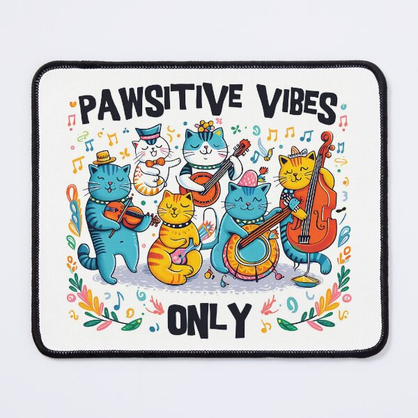 Item preview, Pawsitive Vibes Only By Mystic Meow-sicians designed and sold by SportsT-Shirts.
