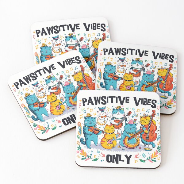 Item preview, Pawsitive Vibes Only By Mystic Meow-sicians designed and sold by SportsT-Shirts.