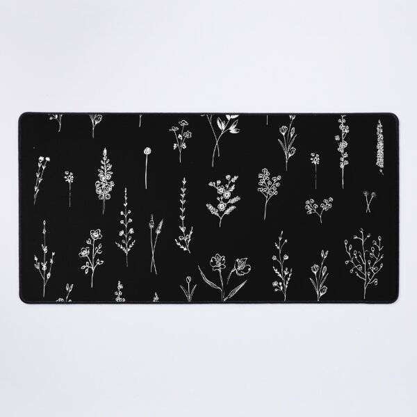 Aperçu de l'œuvre Motif de fleurs sauvages noires créée et vendue par Anis Illustration.