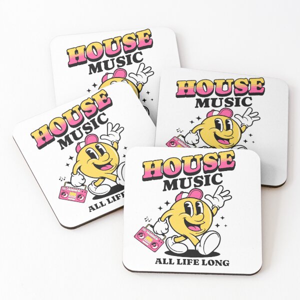 Item preview, HOUSE MUSIC - Retro Mascot All Life Long (black/pink)  designed and sold by Discothreadz.