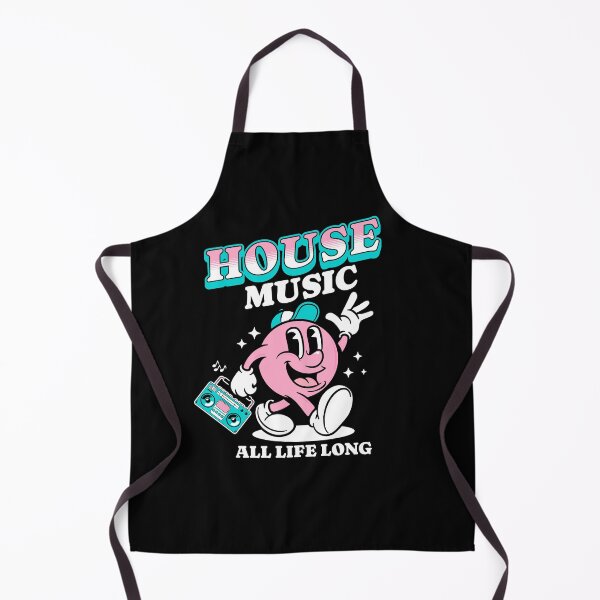 Aperçu de l'œuvre HOUSE MUSIC - Mascotte rétro All Life Long (blanc/rose/bleu sarcelle) créée et vendue par Discothreadz.