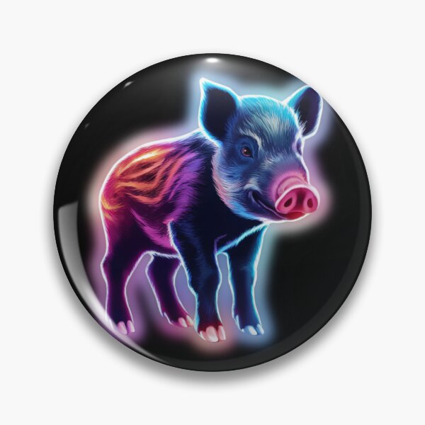Item preview, Small Young Little Cute Baby Boar Neon designed and sold by JackJacek.