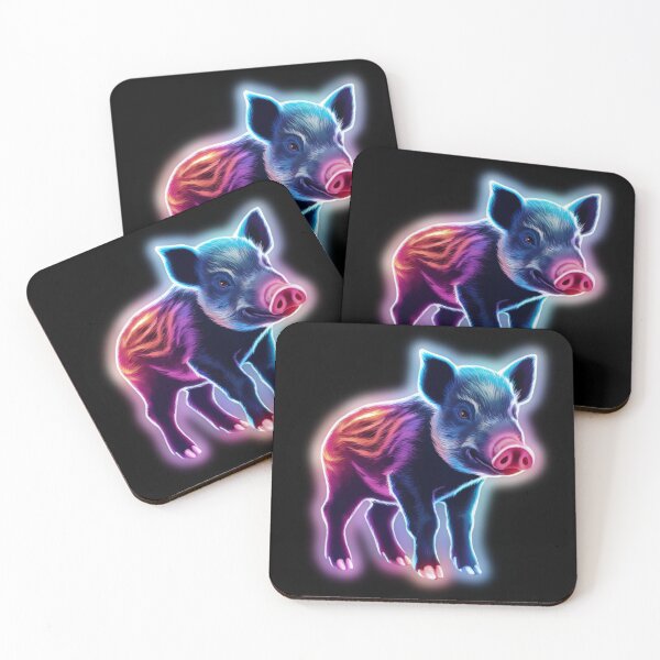 Item preview, Small Young Little Cute Baby Boar Neon designed and sold by JackJacek.