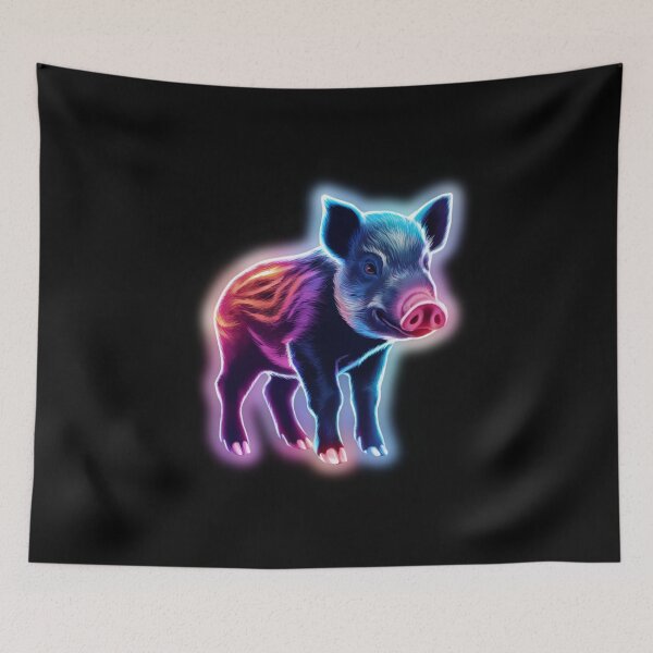 Item preview, Small Young Little Cute Baby Boar Neon designed and sold by JackJacek.