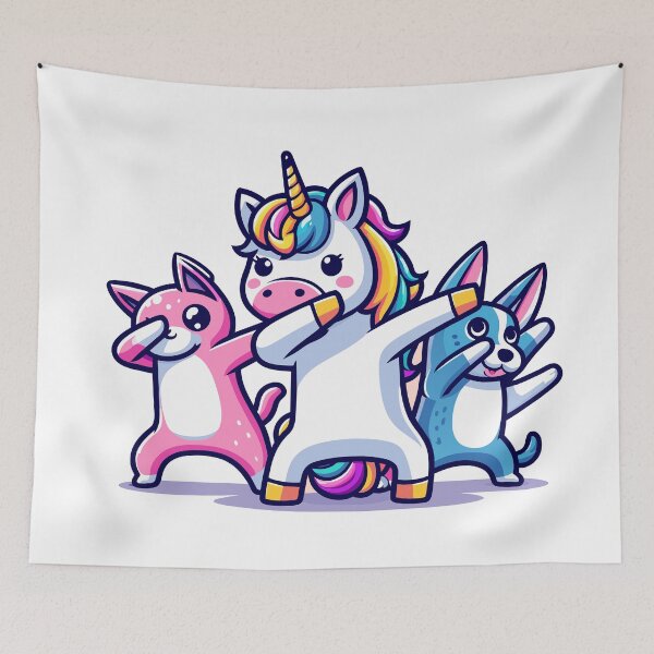 Item preview, Dabbing Unicorn & Friends Dog and Cat designed and sold by Designowner.