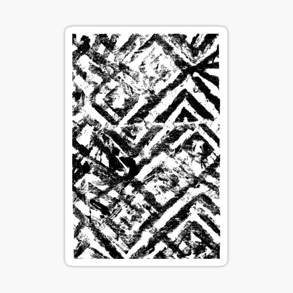 Black & White Spiral Block Print Sticker