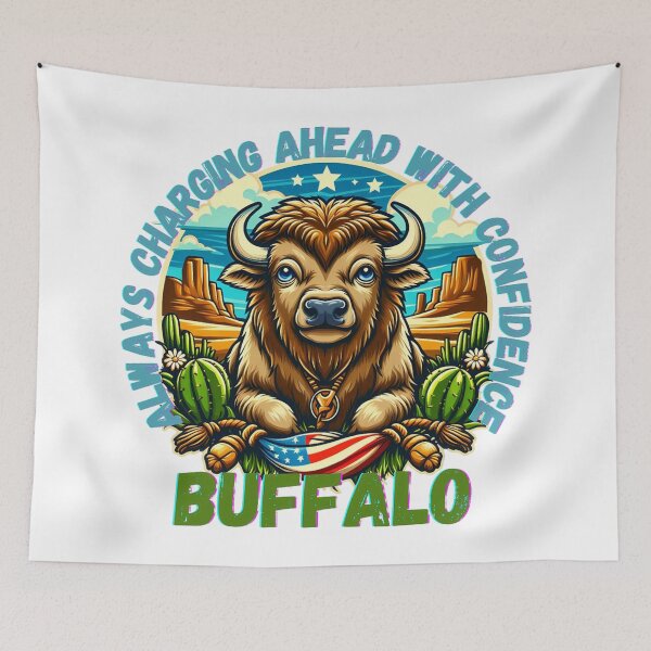 Item preview, Buffalo: always charging ahead with confidence designed and sold by DShirtRepublic.