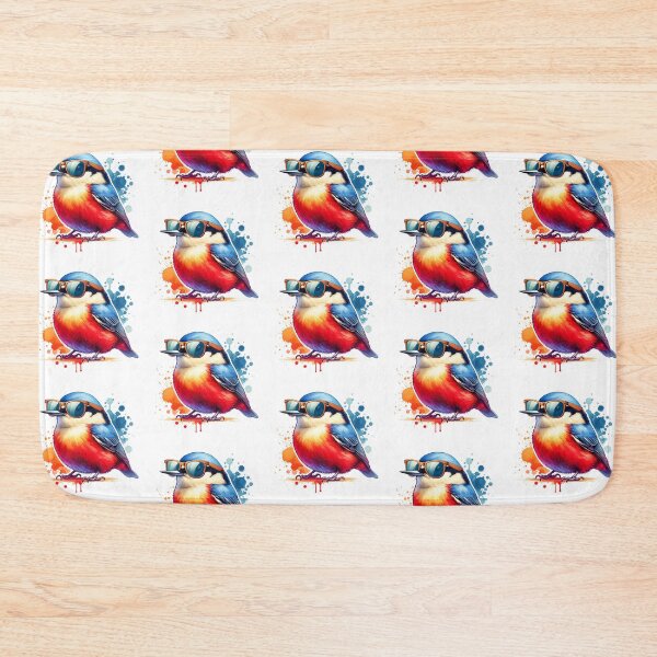 Item preview, Watercolor Red Breasted Nuthatch Wearing Sunglasses designed and sold by TheAnimalZ00.