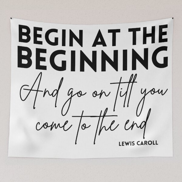Item preview, Begin At The Beginning Alice in Wonderland Quote designed and sold by TheWriteHand.