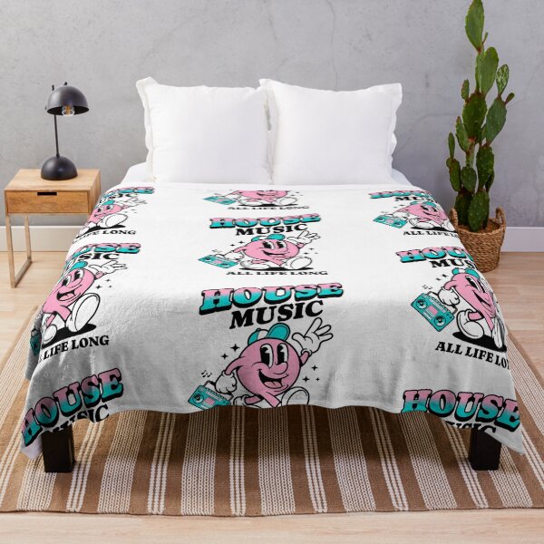Item preview, HOUSE MUSIC - Retro Mascot All Life Long (Black/Pink/teal) designed and sold by Discothreadz.