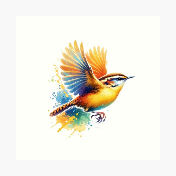 Item preview, Watercolor Carolina Wren designed and sold by TheAnimalZ00.