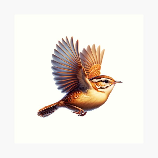 Item preview, Carolina Wren Flying designed and sold by TheAnimalZ00.