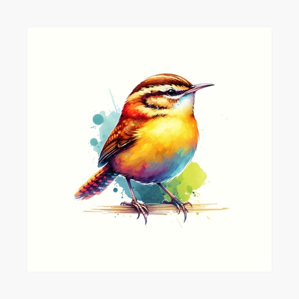 Item preview, Watercolor Carolina Wren designed and sold by TheAnimalZ00.
