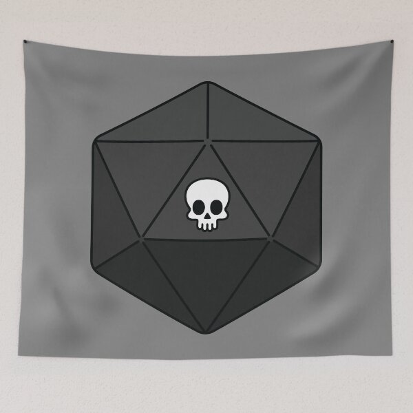 Item preview, Black D20 Nat 1 Skull Dice designed and sold by NovotnyDesigns.