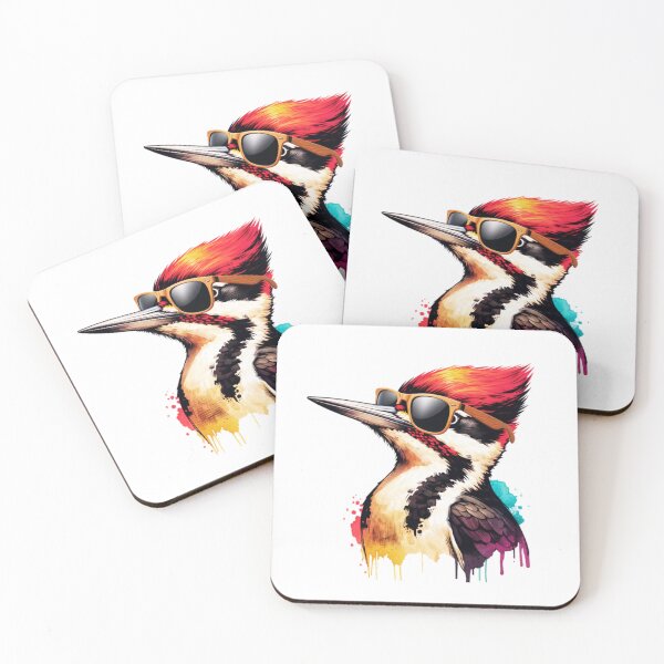 Item preview, Watercolor Pileated Woodpecker Wearing Sunglasses designed and sold by TheAnimalZ00.