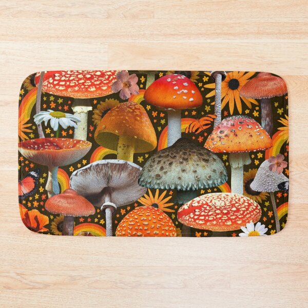 Item preview, Mushroom Collage Print in Green designed and sold by doodlebymeg.