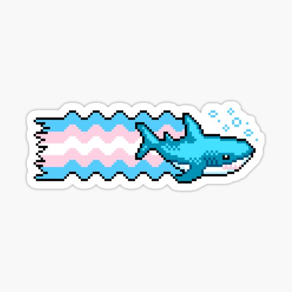Item preview, Trans Pride Shark With Transgender Flag Pixel Art designed and sold by HeatherUnderground.