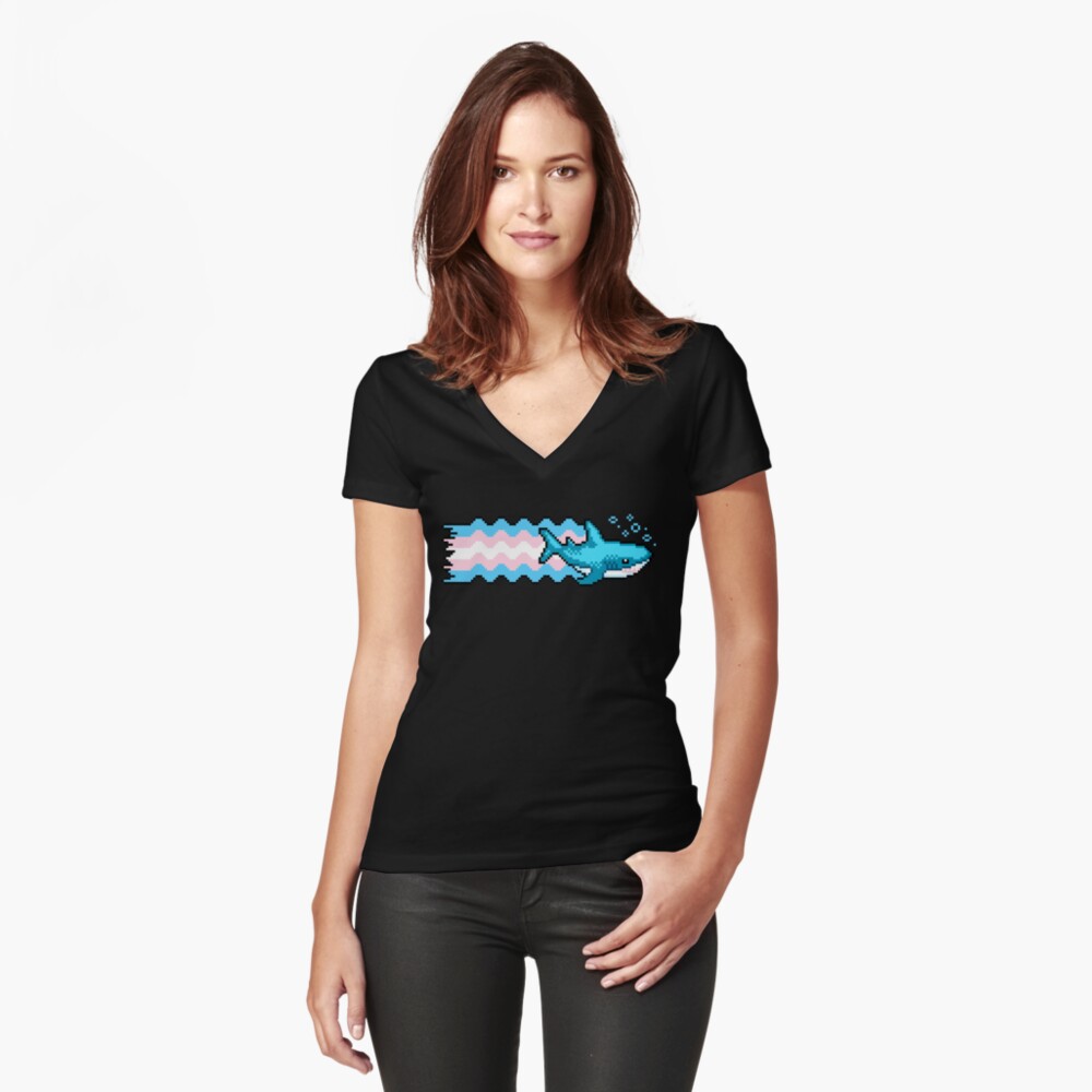 Item preview, Fitted V-Neck T-Shirt designed and sold by XE3EP-Pixel-Art.