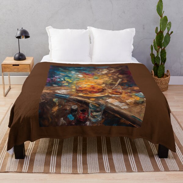 Item preview, Swirling Sensations- AI-Generated Abstract Expressionism of Cigar and Whiskey, Bursting with Vivid Colors designed and sold by OlfactoART Studio.