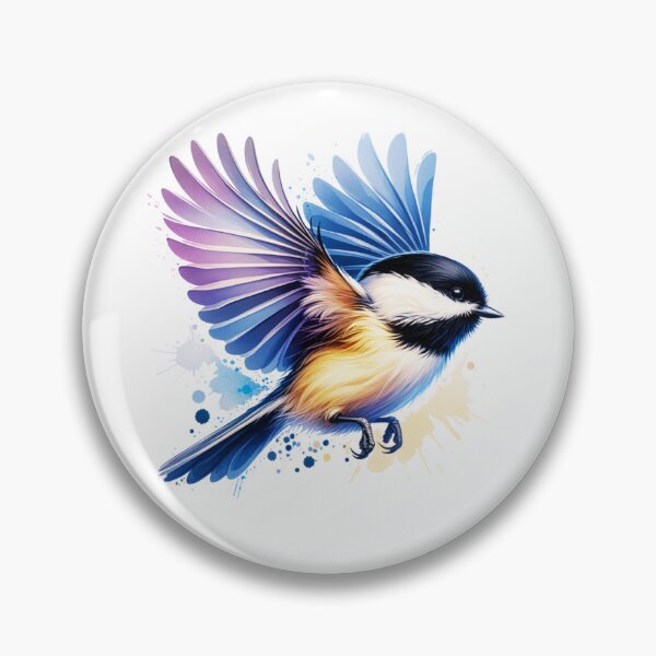 Item preview, Watercolor Black Capped Chickadee Flying designed and sold by TheAnimalZ00.