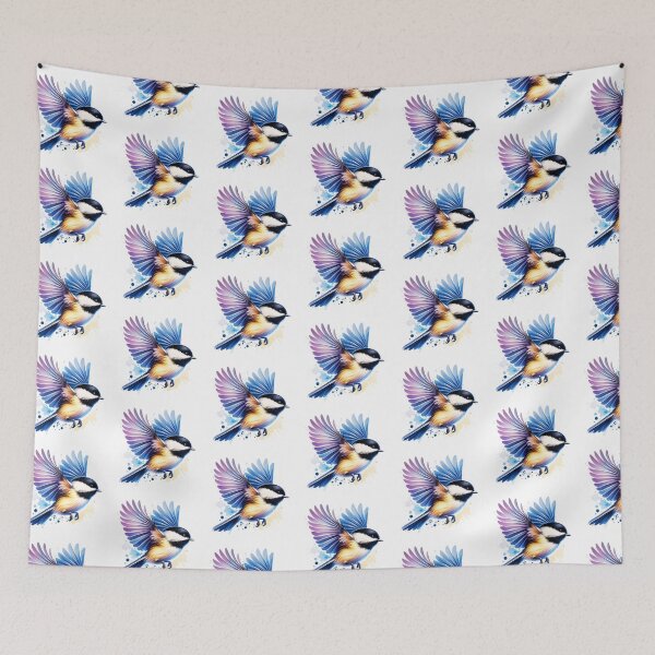 Item preview, Watercolor Black Capped Chickadee Flying designed and sold by TheAnimalZ00.