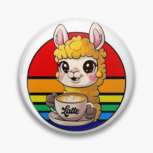 Item preview, Llama Latte, Cute Llama, Vintage Retro Sunset, Funny Coffee Lovers designed and sold by Porcupine Tees ⭐⭐⭐⭐⭐.