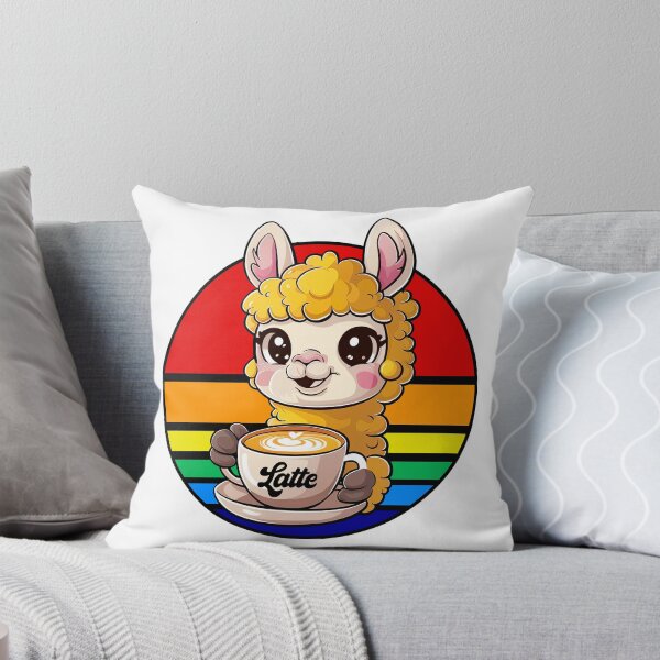 Item preview, Llama Latte, Cute Llama, Vintage Retro Sunset, Funny Coffee Lovers designed and sold by Porcupine Tees ⭐⭐⭐⭐⭐.