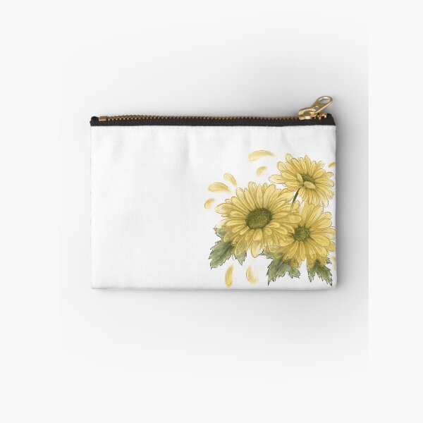 Item preview, Yellow chrysanthemums with flying petals, hand drawn with digital crayons and pencils designed and sold by ArtbySvetik.