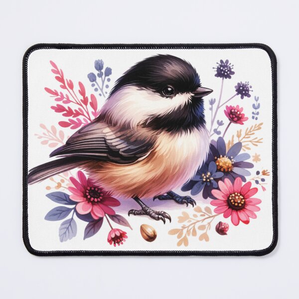 Item preview, Floral Black Capped Chickadee designed and sold by TheAnimalZ00.