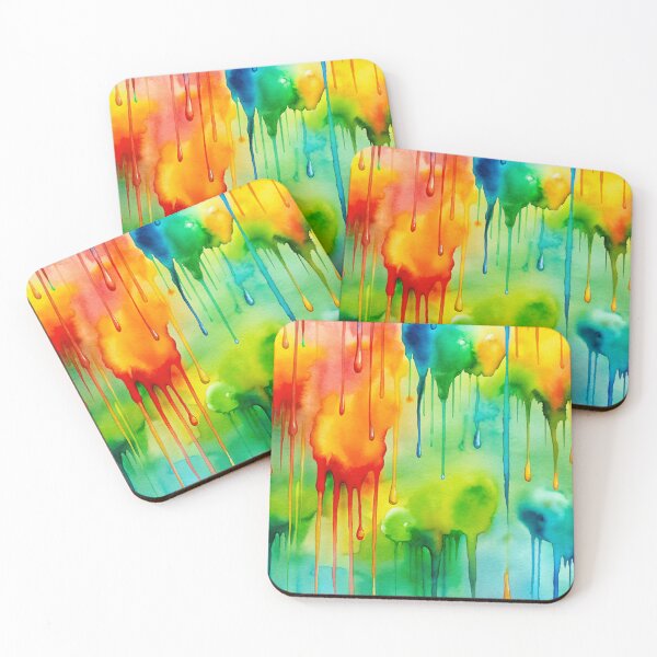 Item preview, Pattern of colorful paint drops designed and sold by ElenaHrubes.