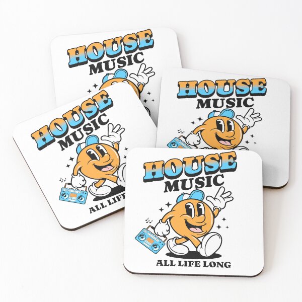 Item preview, HOUSE MUSIC  - Retro Mascot All Life (black/blue/orange)  designed and sold by Discothreadz.