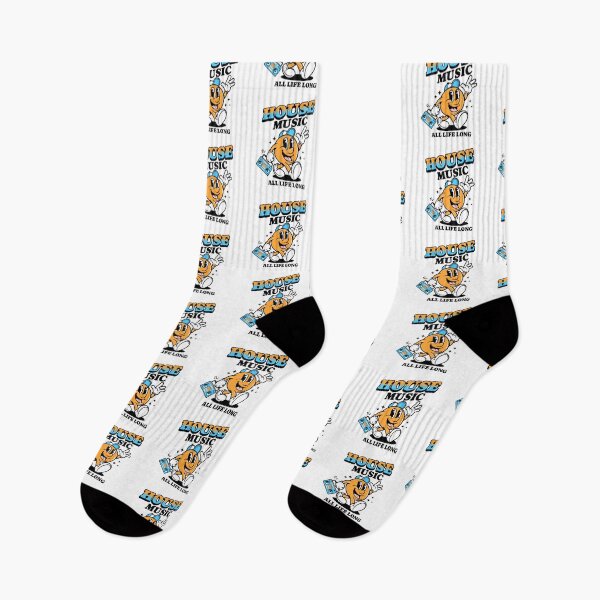 Item preview, HOUSE MUSIC  - Retro Mascot All Life (black/blue/orange)  designed and sold by Discothreadz.