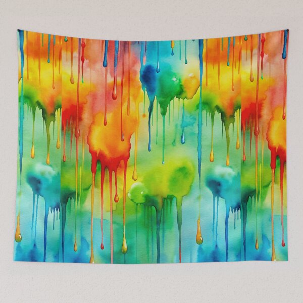 Item preview, Pattern of colorful paint drops designed and sold by ElenaHrubes.